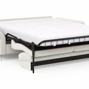 Schlafsofa Laredo – 2,5-Sitzer inkl. Schlaffunktion und Armlehne klappbar, Stoff, Offwhite