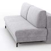 Schlafsofa Salema – 3-Sitzer mit Schlaffunktion (Liegefläche ca. 150x200cm), Stoff, Hellgrau