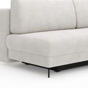 Schlafsofa Salema – 3-Sitzer mit Schlaffunktion (Liegefläche ca. 150x200cm), Stoff, Weiß