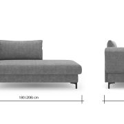Schlafsofa Verano – Ausrichtung links inkl. Schlaffunktion und Bettkasten, Stoff, Grün