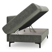 Schlafsofa Verano – Ausrichtung links inkl. Schlaffunktion und Bettkasten, Stoff, Grün