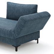 Schlafsofa Verano – Ausrichtung rechts inkl. Schlaffunktion und Bettkasten, Stoff, Petrol