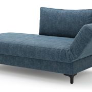 Schlafsofa Verano – Ausrichtung rechts inkl. Schlaffunktion und Bettkasten, Stoff, Petrol