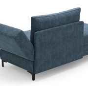Schlafsofa Verano – Ausrichtung rechts inkl. Schlaffunktion und Bettkasten, Stoff, Petrol