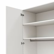 Drehtürenschrank Viana – B ca. 303 cm, Lack, Weiß, Riffholz, Wildeiche