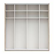 Schwebetürenschrank Viana – B ca. 212 cm, Lack, Weiß, Riffholz, Balkeneiche