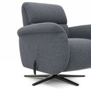 Sessel Gotera – Größe M, inkl. Relaxfunktion (teilmotorisch) und Rückenlehne verstellbar, Stoff, Anthrazit