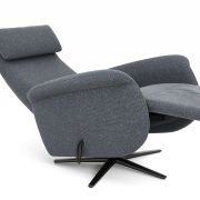 Sessel Gotera – Größe M, inkl. Relaxfunktion (teilmotorisch) und Rückenlehne verstellbar, Stoff, Anthrazit