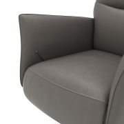 Relaxsessel Trona – Größe L, inkl. Relaxfunktion, Leder, Graubeige