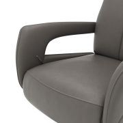 Relaxsessel Trona – Größe M, inkl. Relaxfunktion, Leder, Graubeige