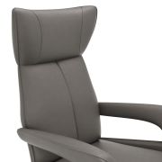 Relaxsessel Trona – Größe M, inkl. Relaxfunktion, Leder, Graubeige