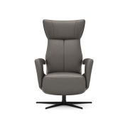 Relaxsessel Trona – Größe M, inkl. Relaxfunktion, Leder, Graubeige