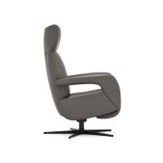 Relaxsessel Trona – Größe M, inkl. Relaxfunktion, Leder, Graubeige