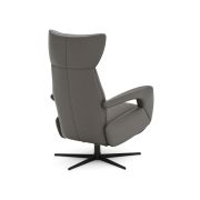 Relaxsessel Trona – Größe M, inkl. Relaxfunktion, Leder, Graubeige