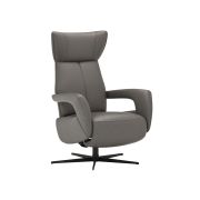 Relaxsessel Trona – Größe M, inkl. Relaxfunktion, Leder, Graubeige