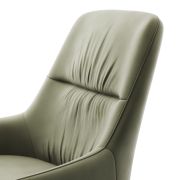 Armlehnstuhl Sagres – drehbar, Leder, olive
