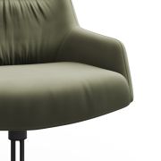 Armlehnstuhl Sagres – drehbar, Leder, olive