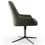 Armlehnstuhl Sagres – drehbar, Leder & Stoff, Olive
