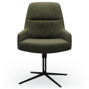 Armlehnstuhl Sagres – drehbar, Leder, olive