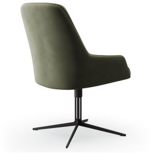 Armlehnstuhl Sagres – drehbar, Leder, olive
