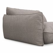 Trapezsofa Fluffy – 2-Sitzer mit Trapezelement und Abschlussteil inkl. Rückenlehne verstellbar, Stoff, Taupe