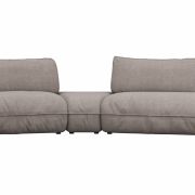 Trapezsofa Fluffy – 2-Sitzer mit Trapezelement und Abschlussteil inkl. Rückenlehne verstellbar, Stoff, Taupe