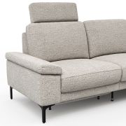 Ecksofa Matero – 2-Sitzer mit Ecke rechts inkl. Relaxfunktion motorisch und Sitzvorzug, Stoff, Hellgrau