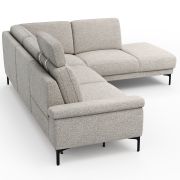 Ecksofa Matero – 2-Sitzer mit Ecke rechts inkl. Relaxfunktion motorisch und Sitzvorzug, Stoff, Hellgrau