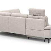 Ecksofa Matero – 2-Sitzer mit Ecke rechts inkl. Relaxfunktion motorisch und Sitzvorzug, Stoff, Hellgrau