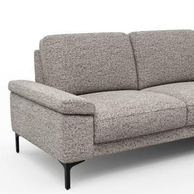 Ecksofa Matero – 2-Sitzer mit Ecke rechts, Stoff, Graubeige