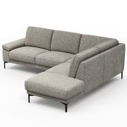 Ecksofa Matero – 2-Sitzer mit Ecke rechts, Stoff, Graubeige
