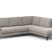 Ecksofa Matero – 2-Sitzer mit Ecke rechts, Stoff, Graubeige