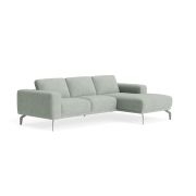 Ecksofa Benissa – 2,5-Sitzer mit Longchair rechts inkl. Sitztiefe und Rückenlehne verstellbar, Stoff, Mint