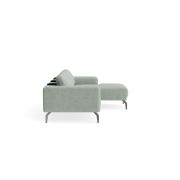 Ecksofa Benissa – 2,5-Sitzer mit Longchair rechts inkl. Sitztiefe und Rückenlehne verstellbar, Stoff, Mint