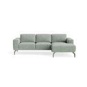 Ecksofa Benissa – 2,5-Sitzer mit Longchair rechts inkl. Sitztiefe und Rückenlehne verstellbar, Stoff, Mint