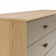 Kommode Lenoso – Eiche Nachbildung, Glas Graubraun