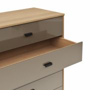 Kommode Lenoso – Eiche Nachbildung, Glas Graubraun