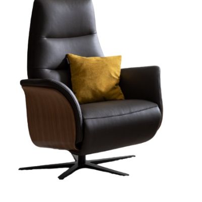 Relaxsessel Trona – Größe M, inkl. Relaxfunktion, Leder, Rotbraun