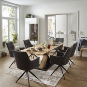 Armlehnstuhl Dinner – Stoff, Dunkelgrau