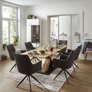 Armlehnstuhl Dinner – Stoff, Taupe