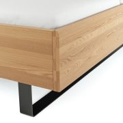 Bett Lenoso – Liegefläche ca. 180×200 cm, Eiche massiv, Kunstleder Anthrazit