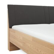 Bett Lenoso – Liegefläche ca. 180×200 cm, Eiche massiv, Kunstleder Anthrazit