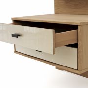 Nachttisch Lenoso – Eiche Nachbildung, Glas Champagner