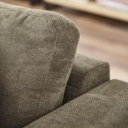 Ecksofa Oviedo – 1,5-Sitzer mit Longchair rechts, Stoff, Braungrün