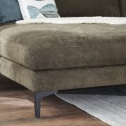 Ecksofa Oviedo – 1,5-Sitzer mit Longchair rechts, Stoff, Braungrün