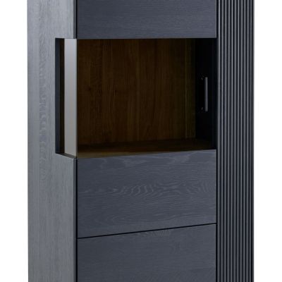 Vitrine Estana – Eiche massiv, Anthrazit