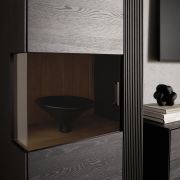 Vitrine Estana – Eiche massiv, Anthrazit