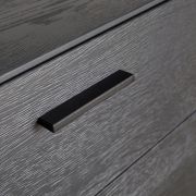 Lowboard Estana – Eiche massiv, Anthrazit