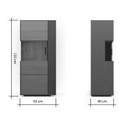 Vitrine Estana – Eiche massiv, Anthrazit