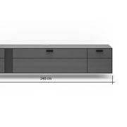 Lowboard Estana – Eiche massiv, Anthrazit